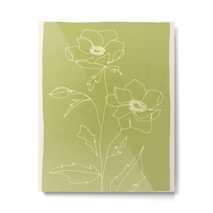 Line Drawing Flowers 2 Metal Print Gallery Image 1