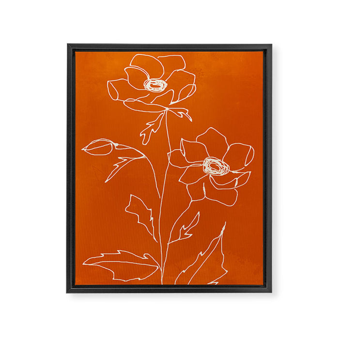 Line Drawing Flowers Framed Canvas Print Gallery Image 1