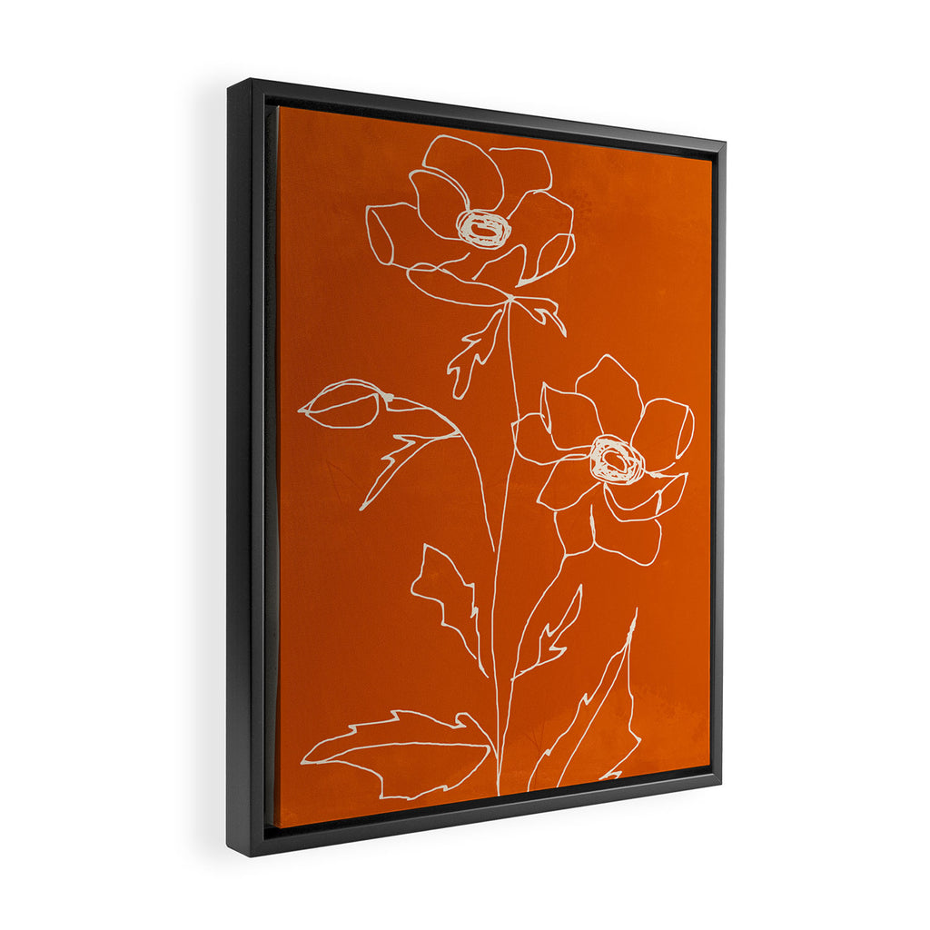 Line Drawing Flowers Framed Canvas Print Gallery Image 2