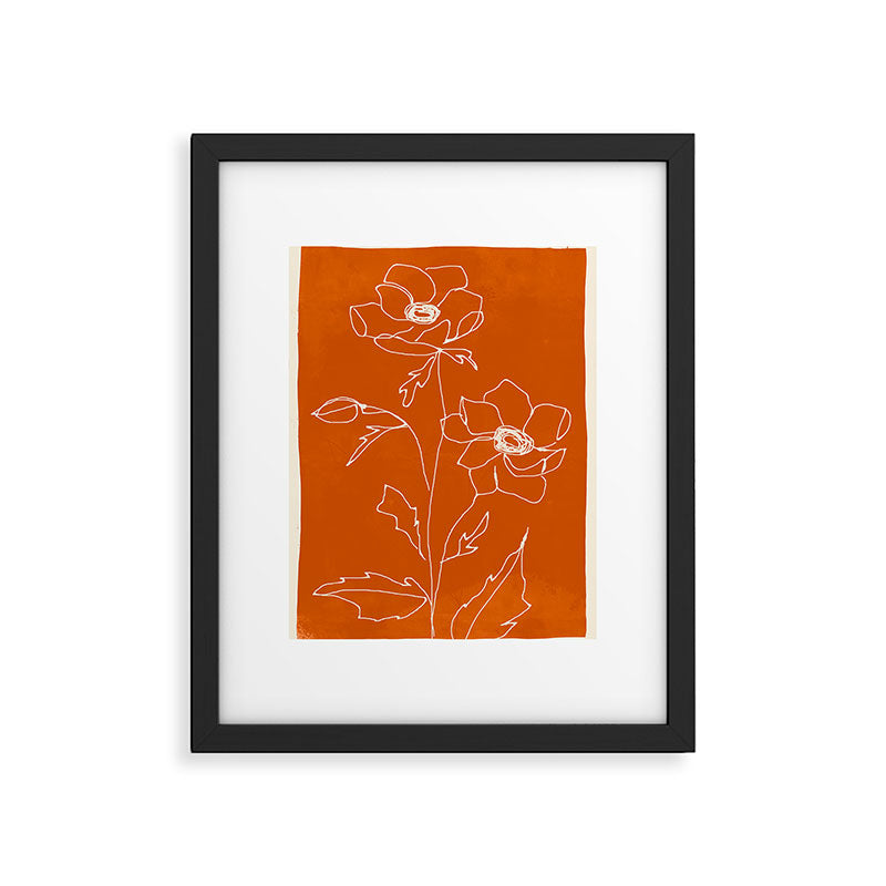 Line Drawing Flowers Framed Art Print Gallery Image 5