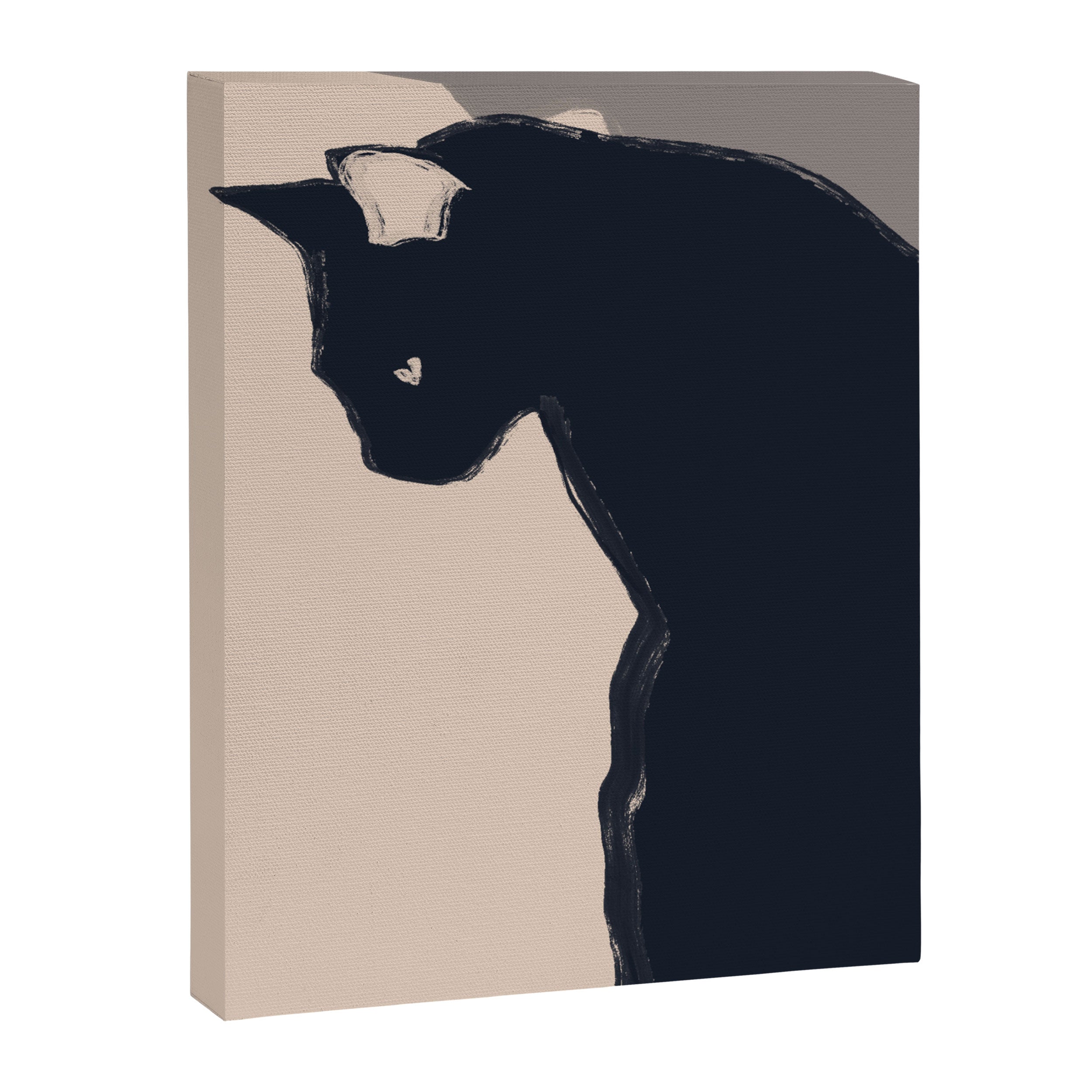 Minimal Abstract Art Black Cat Canvas Print Gallery Image 6