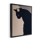 Minimal Abstract Art Black Cat Framed Canvas Print Gallery Image 2