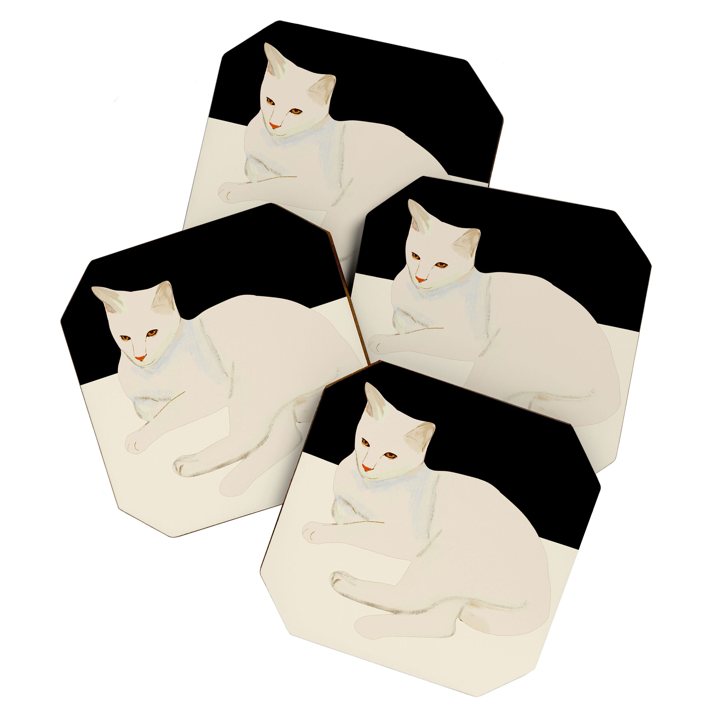Minimal Abstract Art Cat 6 Coaster Gallery Image 1