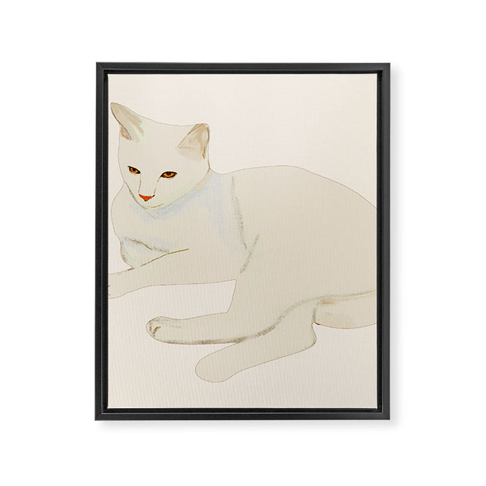 Minimal Abstract Art Cat 7 Framed Canvas Print Gallery Image 1