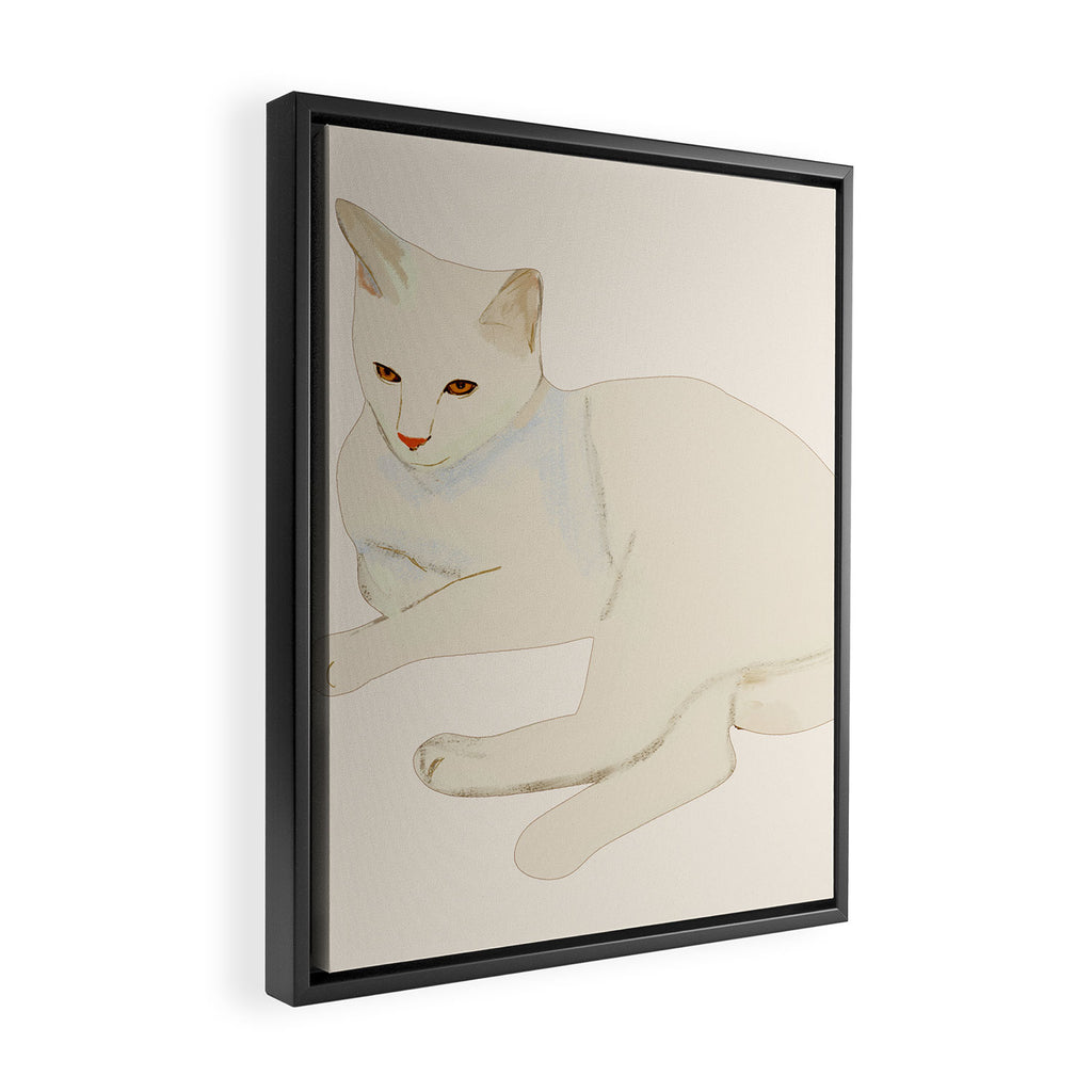 Minimal Abstract Art Cat 7 Framed Canvas Print Gallery Image 2