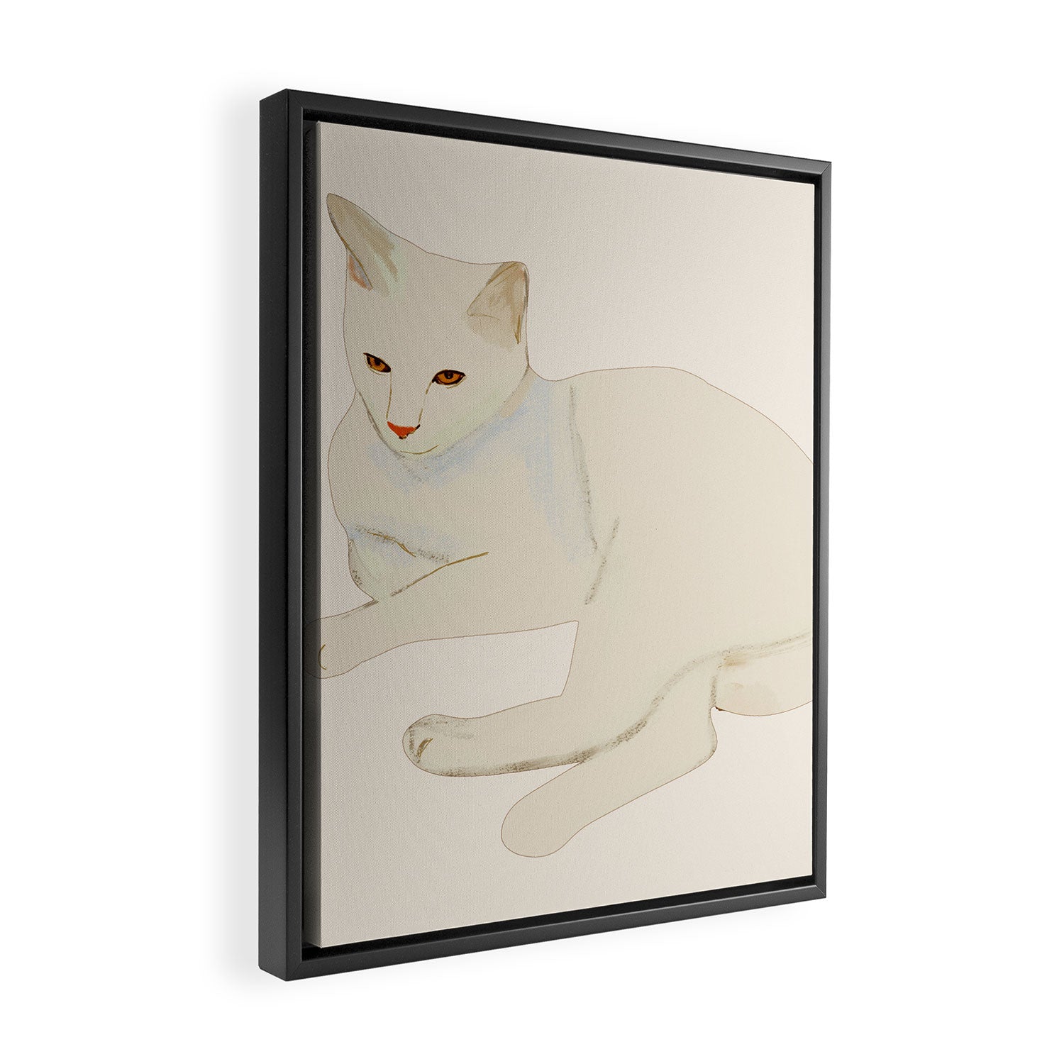Minimal Abstract Art Cat 7 Framed Canvas Print Gallery Image 2