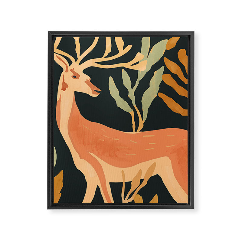 Minimal Abstract Art Deer Framed Canvas Print Gallery Image 6