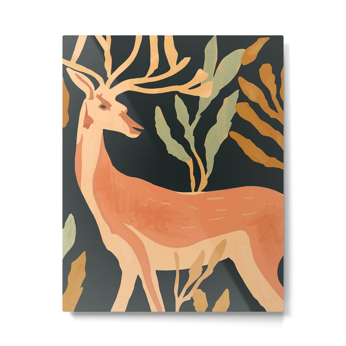 Minimal Abstract Art Deer Metal Print Gallery Image 1