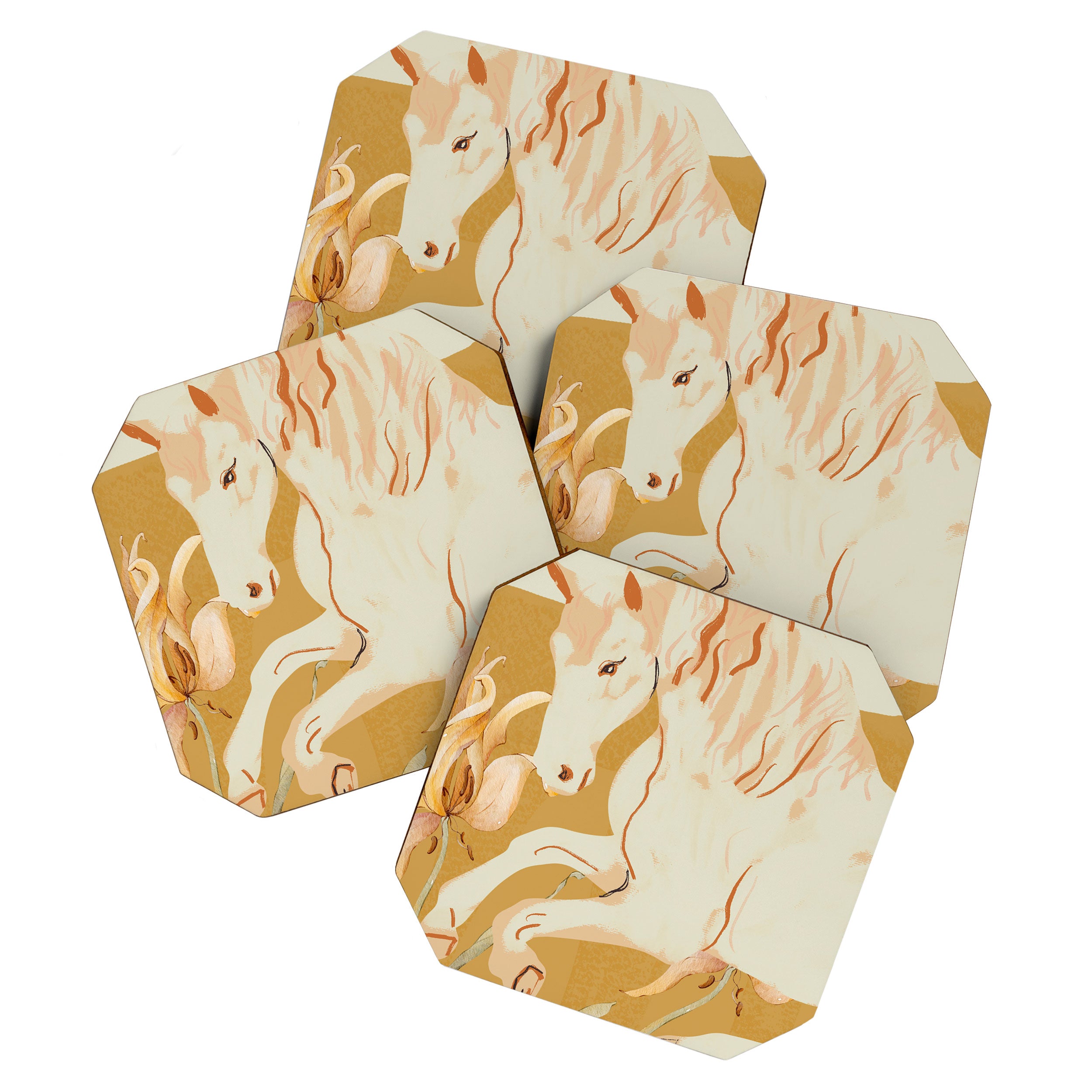 Minimal Abstract Art Horse Coaster Gallery Image 1
