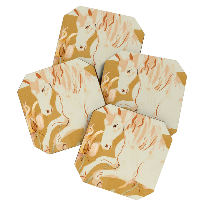 Minimal Abstract Art Horse Coaster Gallery Image 1