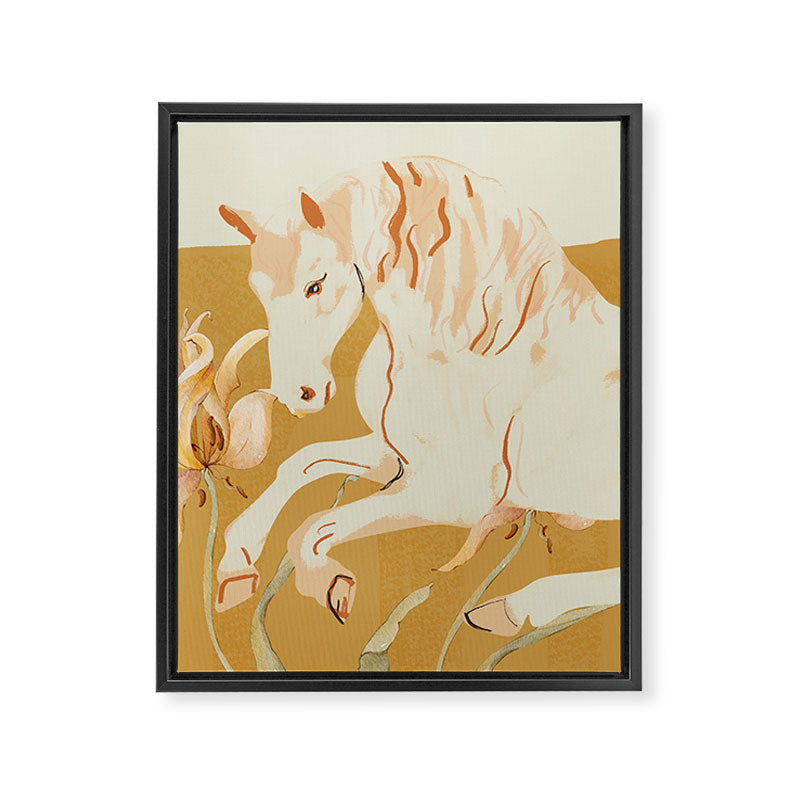 Minimal Abstract Art Horse Framed Canvas Print Gallery Image 6