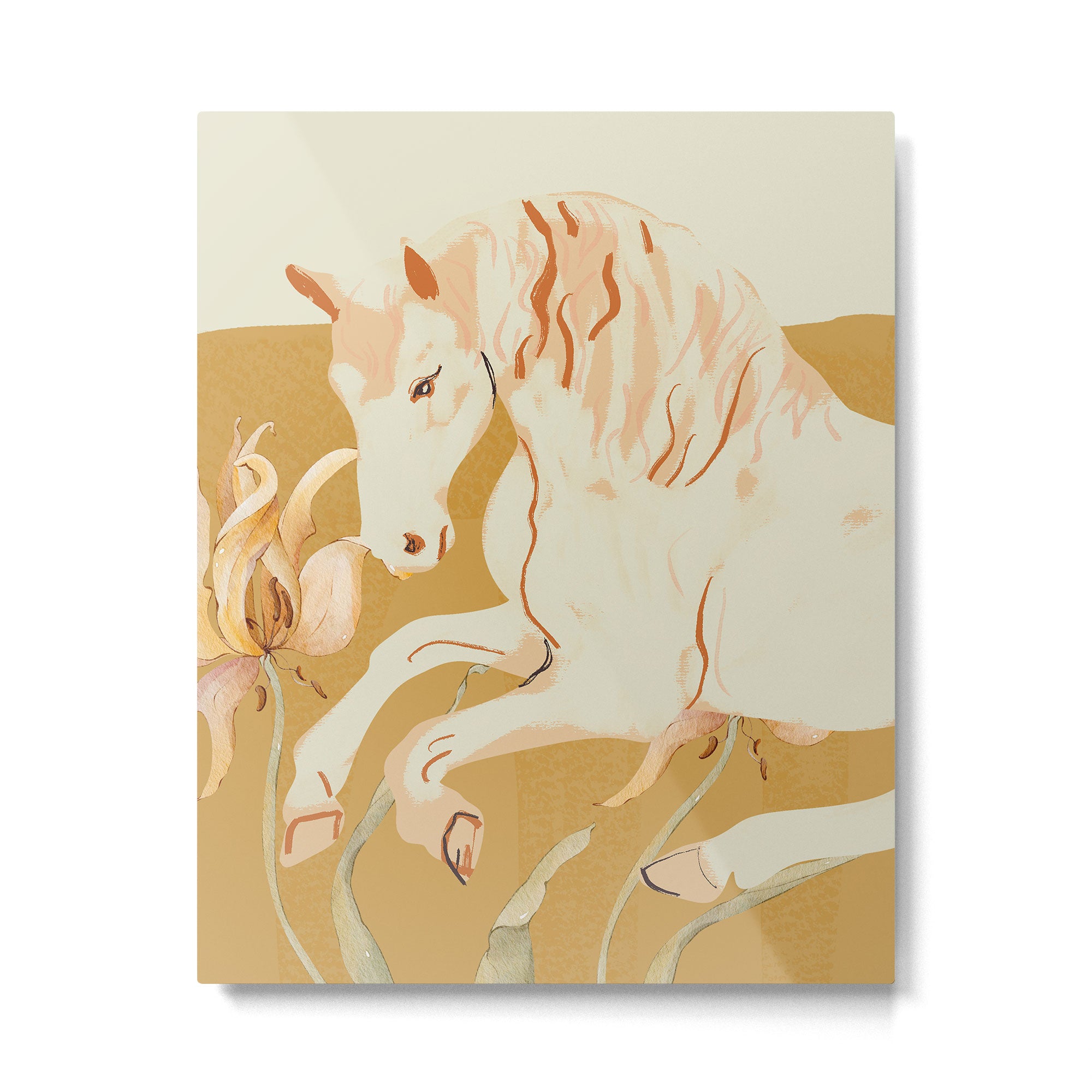 Minimal Abstract Art Horse Metal Print Gallery Image 4