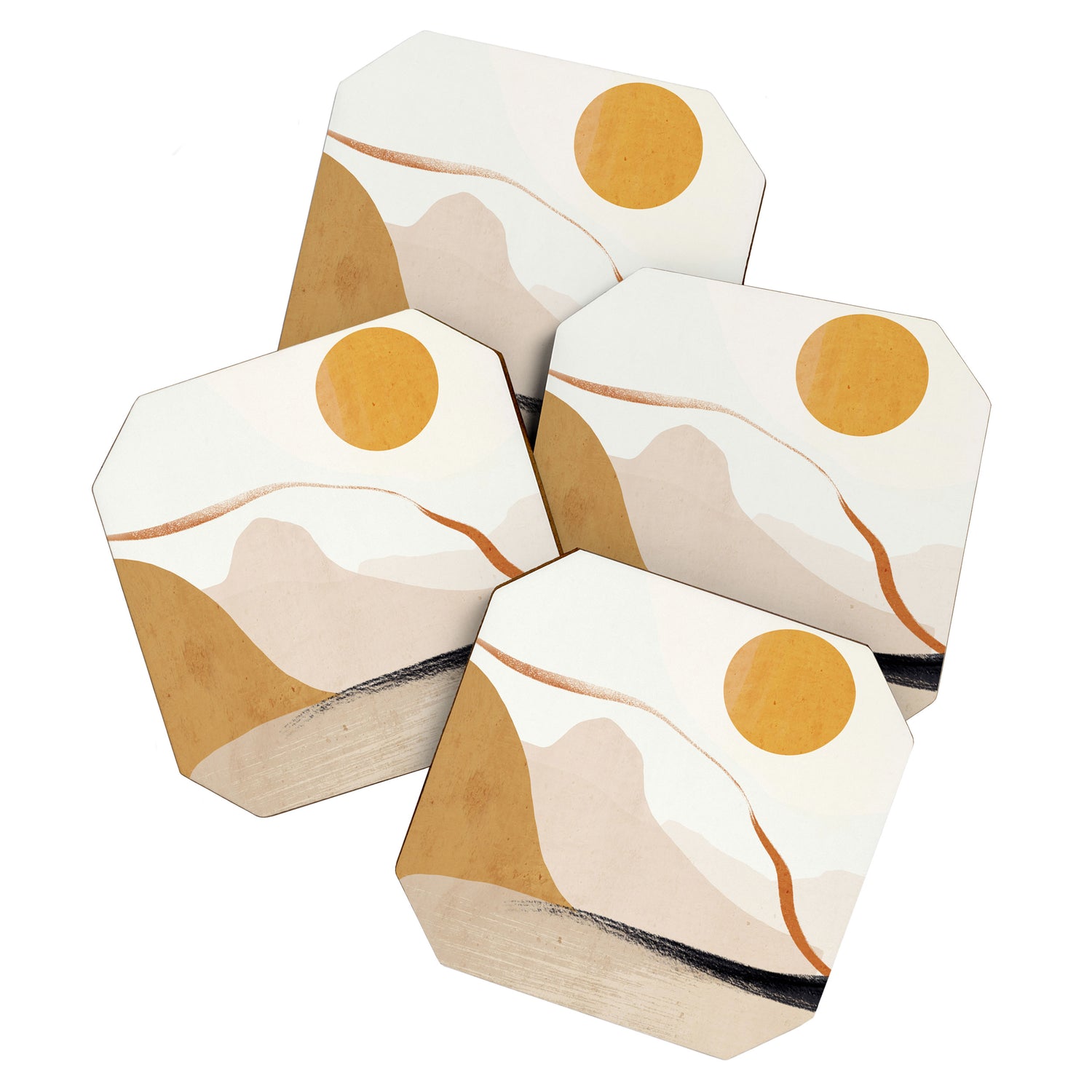 Minimal Abstract Art Landscape 31 Coaster Gallery Image 1