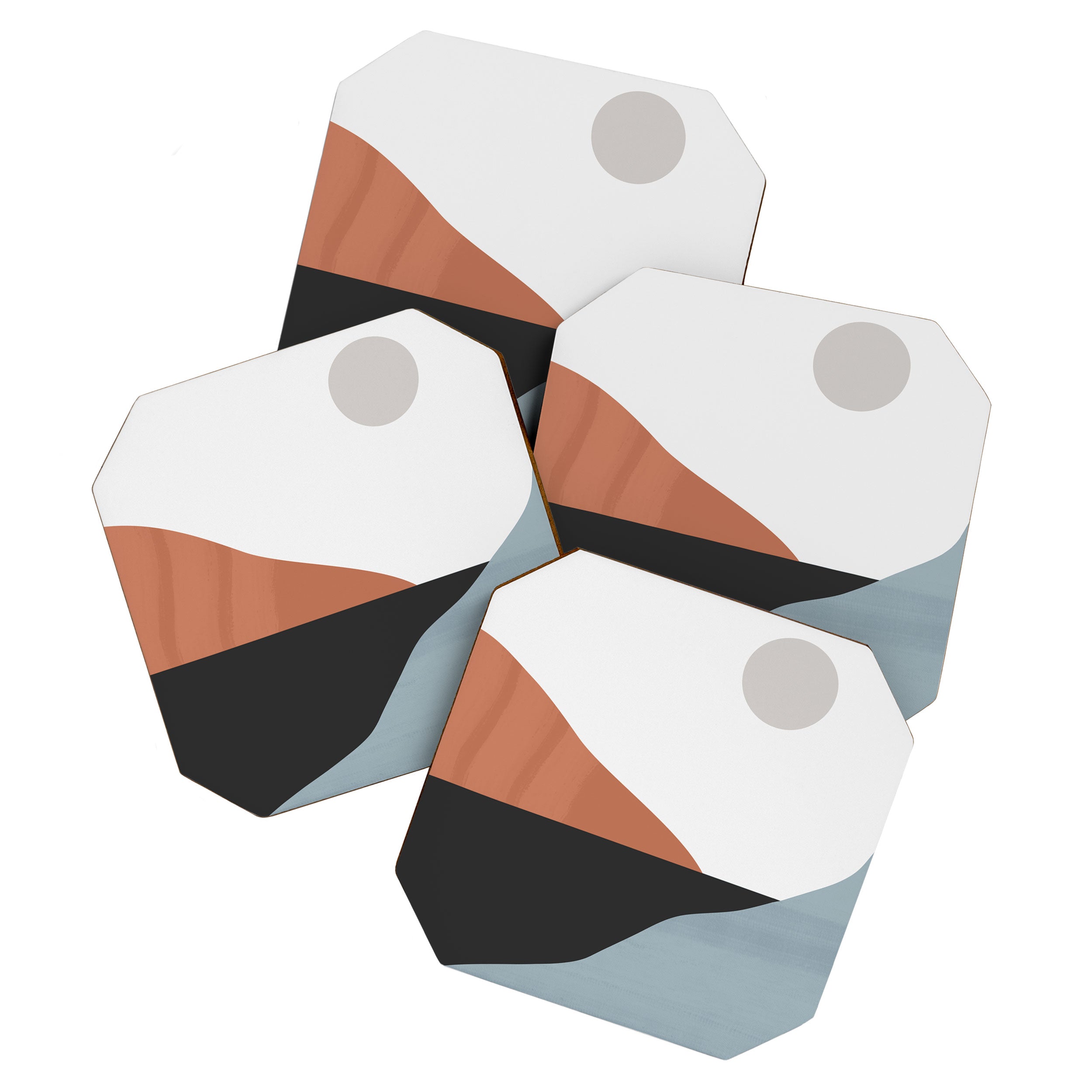 Minimal Abstract Art Landscape 7 Coaster Gallery Image 1