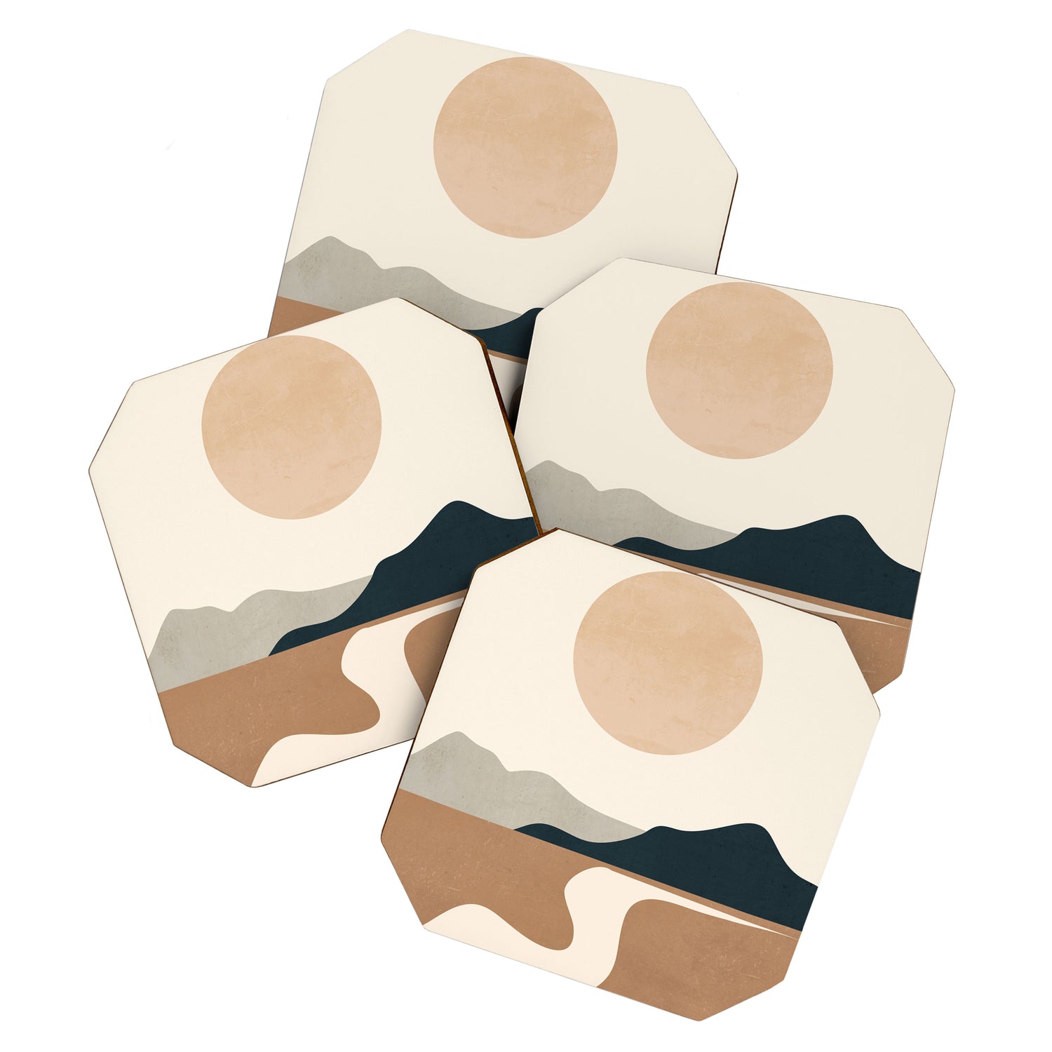 Minimal Abstract Art Landscape 8 Coaster Gallery Image 1