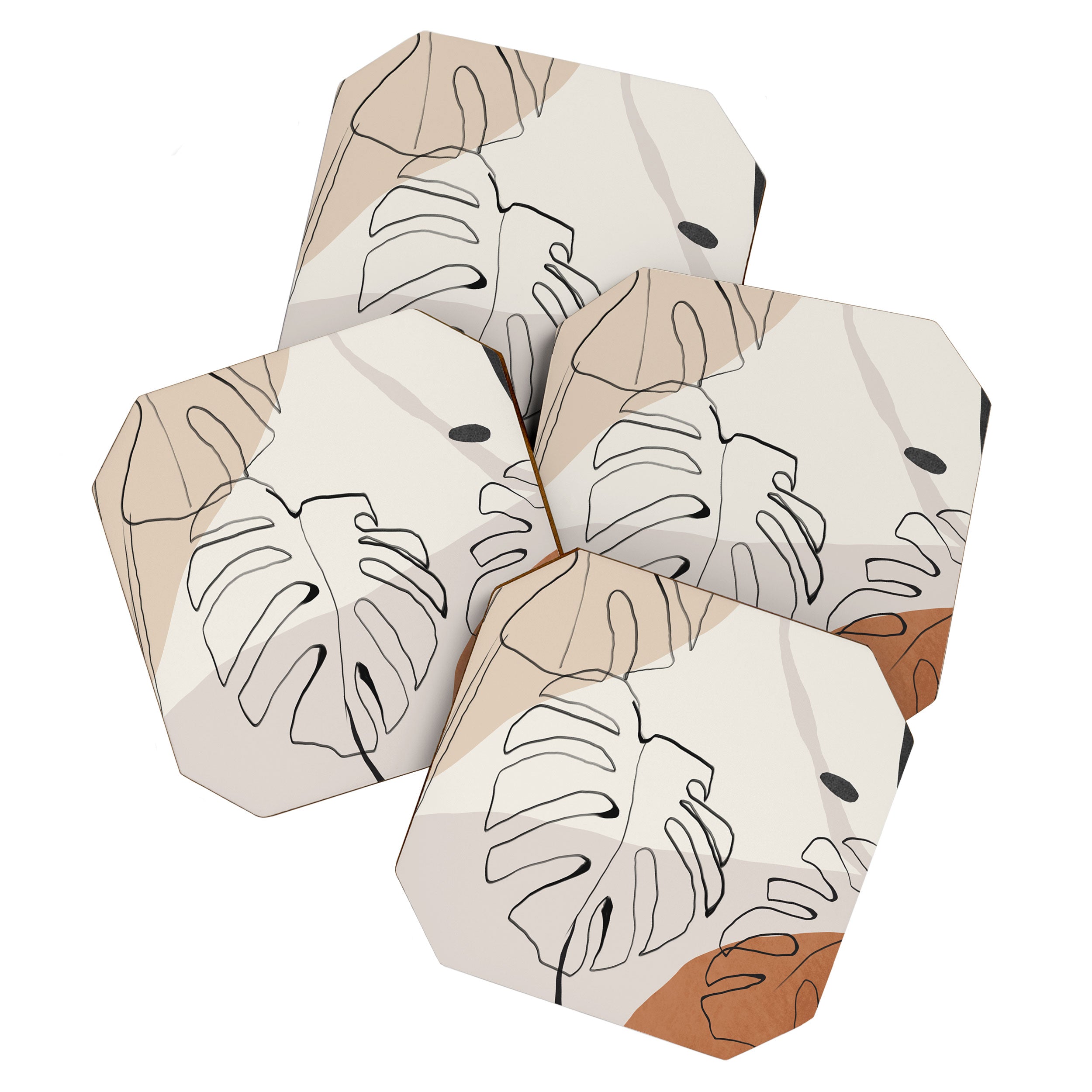 Minimal Abstract Art- Monstera Coaster Gallery Image 1