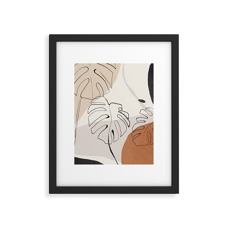 Minimal Abstract Art- Monstera Framed Art Print Gallery Image 4