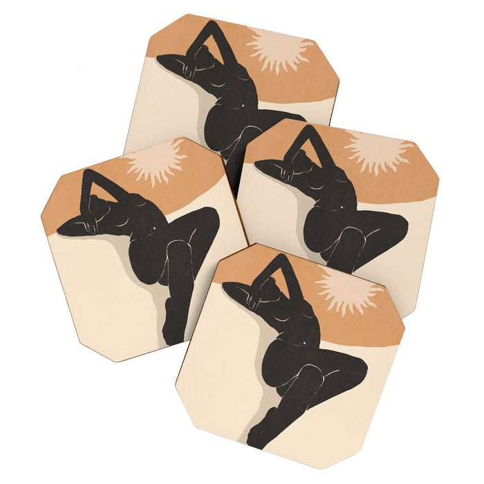 Minimal Abstract Art Nude Woman 4 Coaster Gallery Image 1