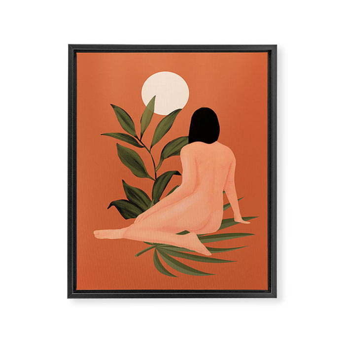 Minimal Abstract Art Nude Woman 7 Framed Canvas Print Gallery Image 1