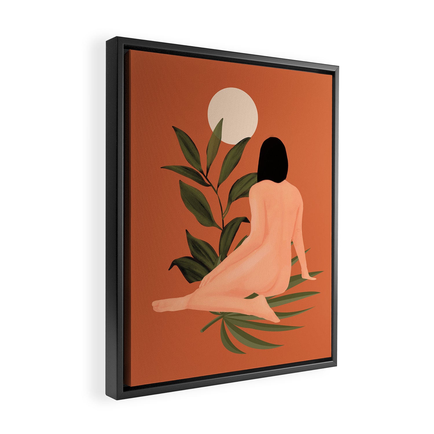 Minimal Abstract Art Nude Woman 7 Framed Canvas Print Gallery Image 2
