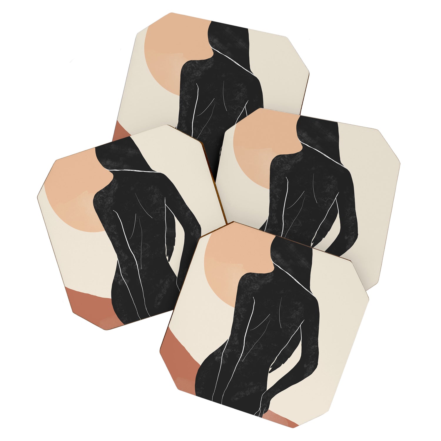Minimal Abstract Art Nude Woman Coaster Gallery Image 1
