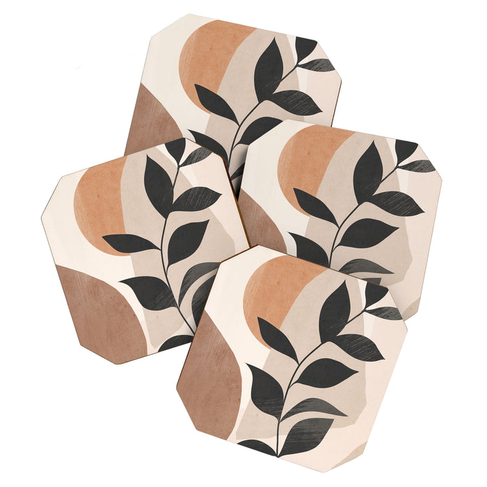 Minimal Abstract Art Plant 4 Coaster Gallery Image 1