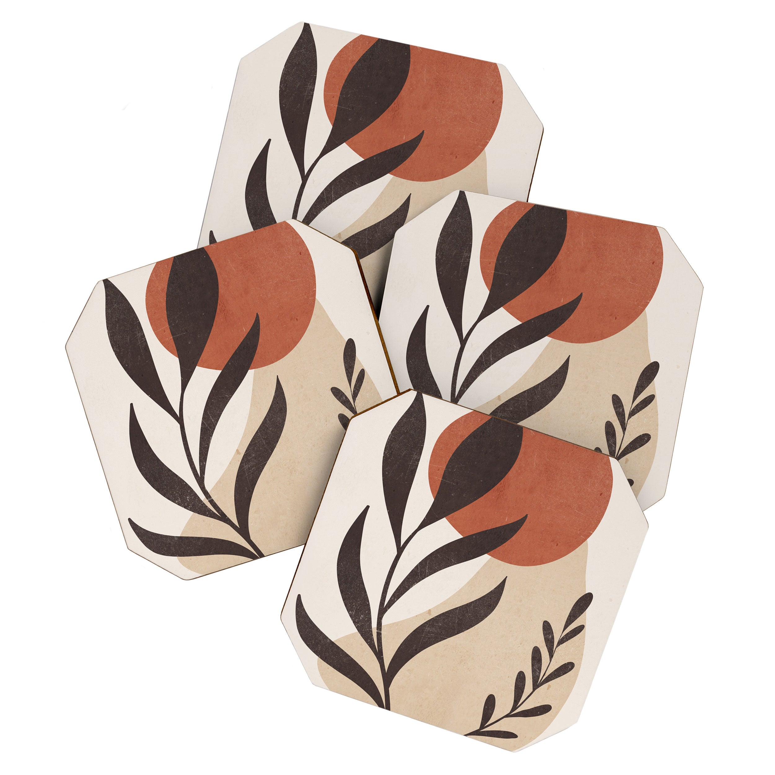 Minimal Abstract Art Plant 8 Coaster Gallery Image 1