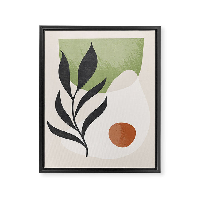 Minimal Abstract Art Plant Framed Canvas Print Gallery Image 1