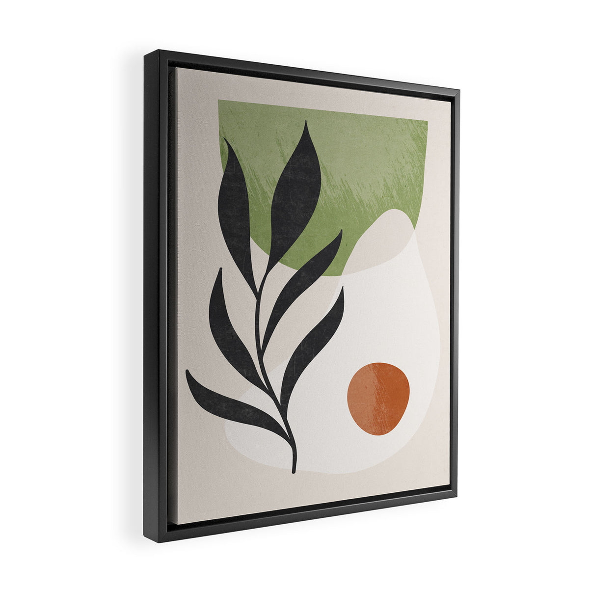 Minimal Abstract Art Plant Framed Canvas Print Gallery Image 2