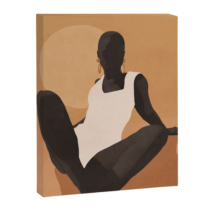 Minimal Abstract Art Sunset Girl 4 Canvas Print Gallery Image 1