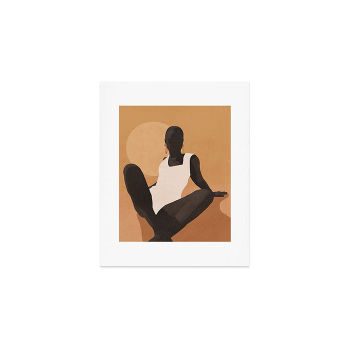 Minimal Abstract Art Sunset Girl 4 Art Print Gallery Image 1