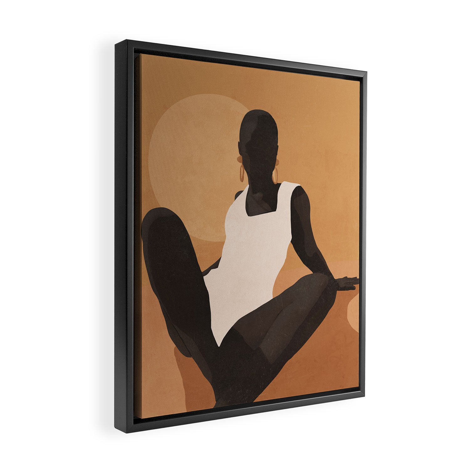 Minimal Abstract Art Sunset Girl 4 Framed Canvas Print Gallery Image 2