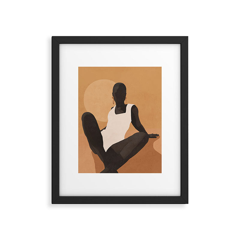 Minimal Abstract Art Sunset Girl 4 Framed Art Print Gallery Image 4