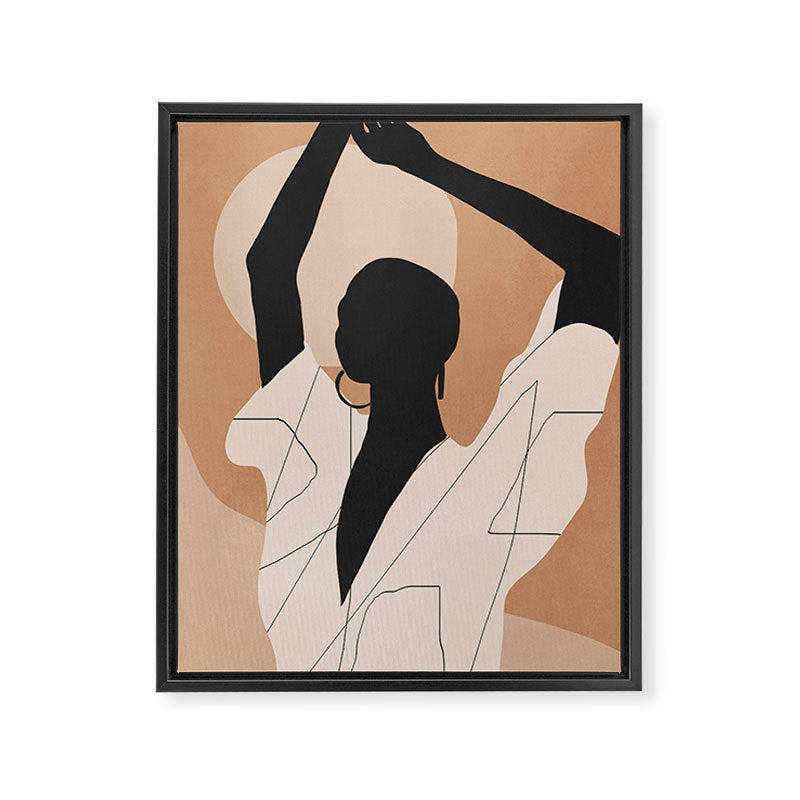 Minimal Abstract Art Sunset Girl 2 Framed Canvas Print Gallery Image 6