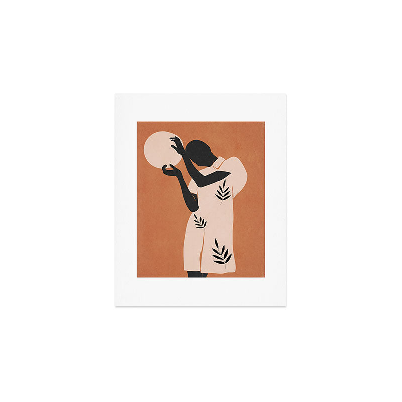 Minimal Abstract Art Sunset Girl 5 Art Print Gallery Image 1
