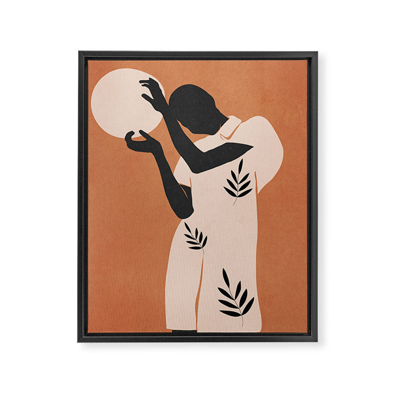 Minimal Abstract Art Sunset Girl 5 Framed Canvas Print Gallery Image 6