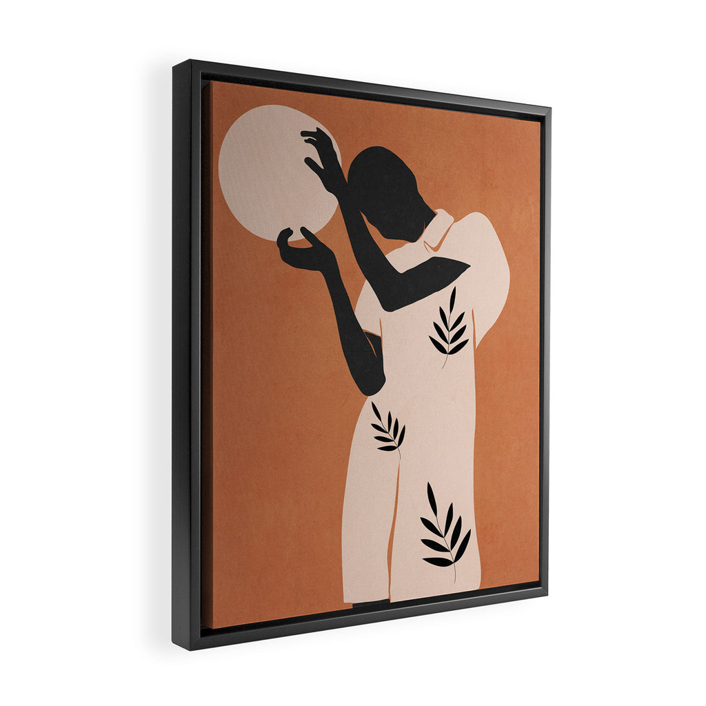 Minimal Abstract Art Sunset Girl 5 Framed Canvas Print Gallery Image 2