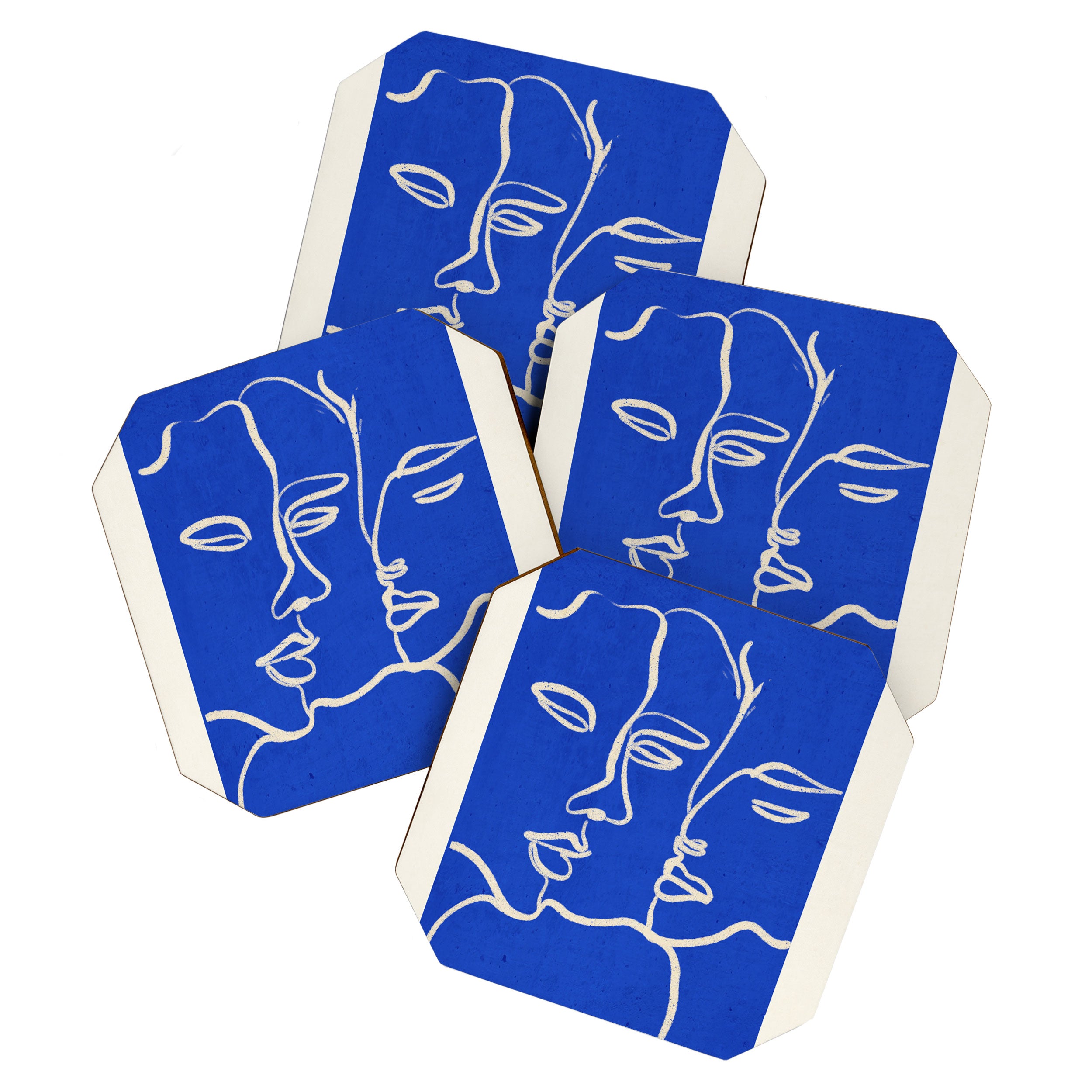 Minimal Abstract Art Three Faces 2 Coaster Gallery Image 1