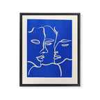 Minimal Abstract Art Three Faces 2 Framed Canvas Print Gallery Image 6