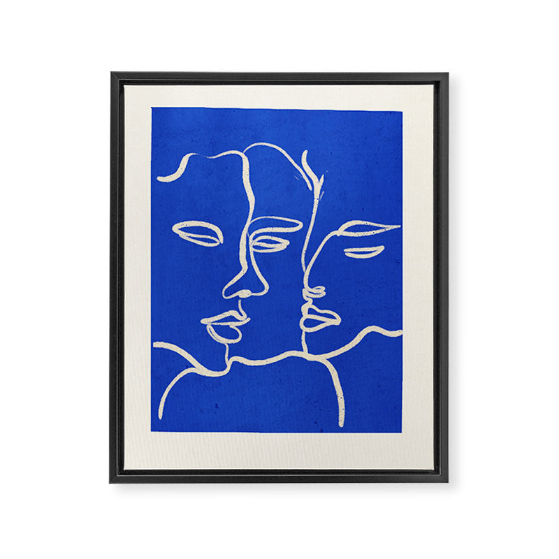 Minimal Abstract Art Three Faces 2 Framed Canvas Print Gallery Image 6