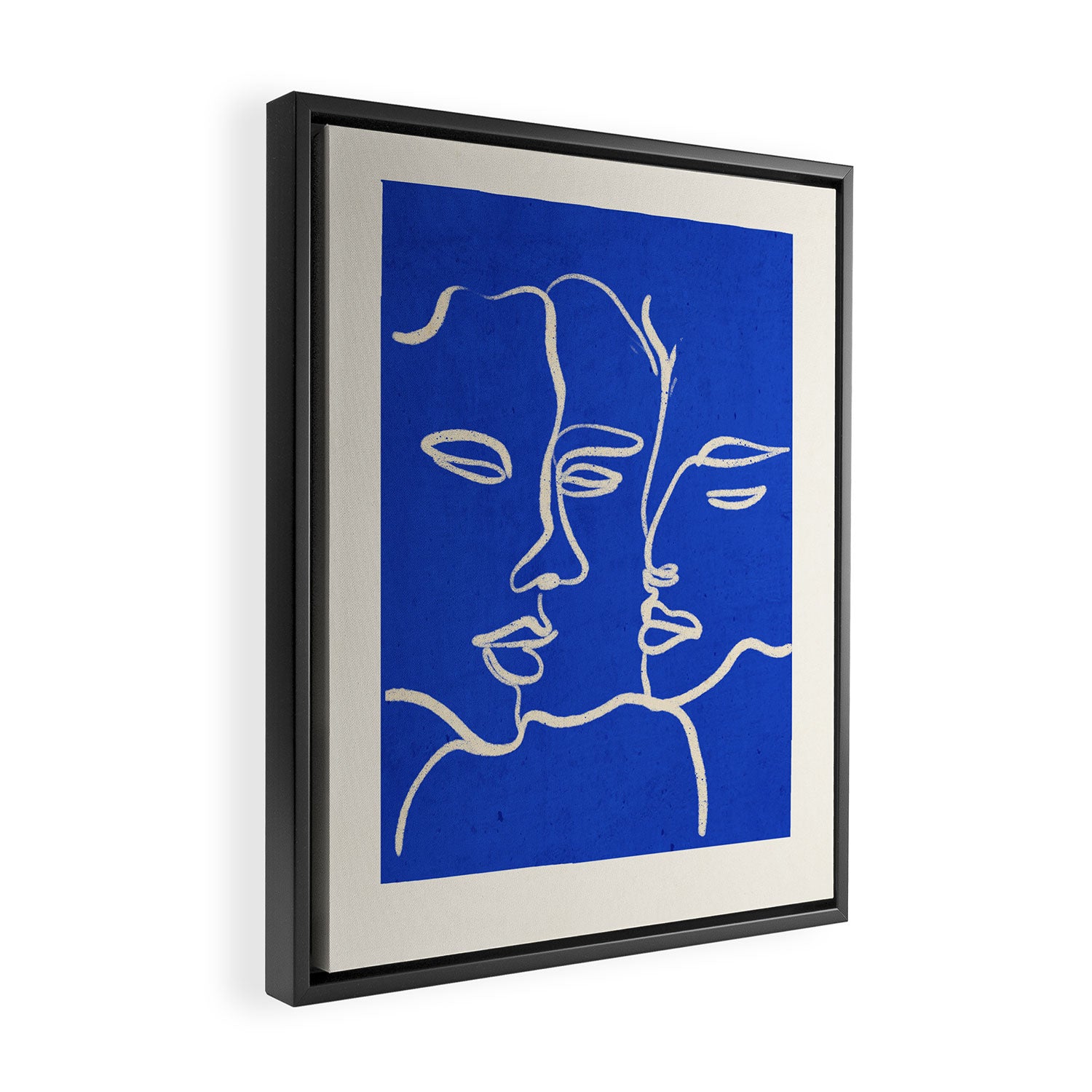 Minimal Abstract Art Three Faces 2 Framed Canvas Print Gallery Image 2