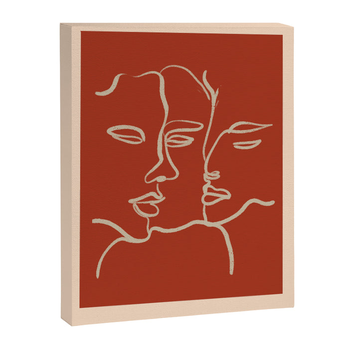 Minimal Abstract Art Three Faces 2 Canvas Print Gallery Image 1