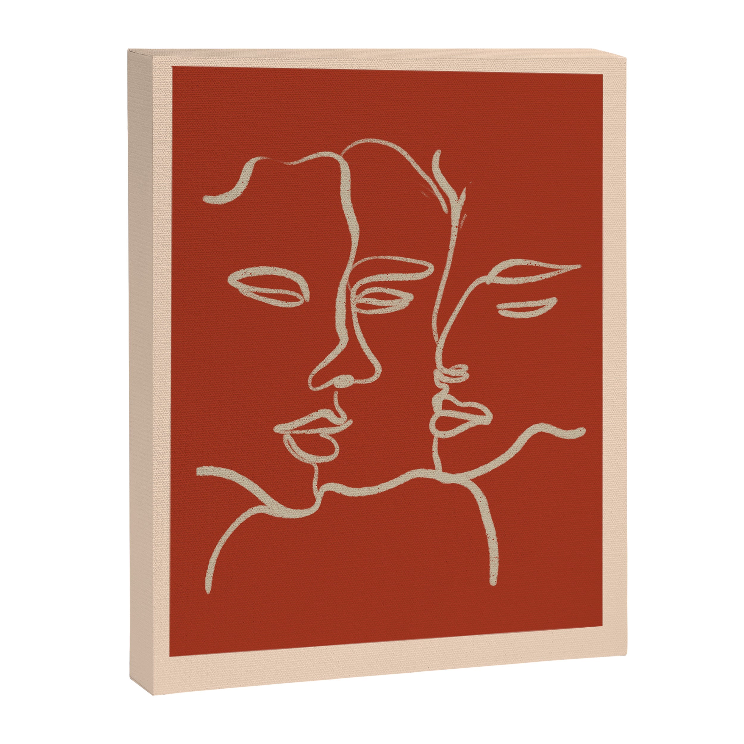 Minimal Abstract Art Three Faces 2 Canvas Print Gallery Image 8