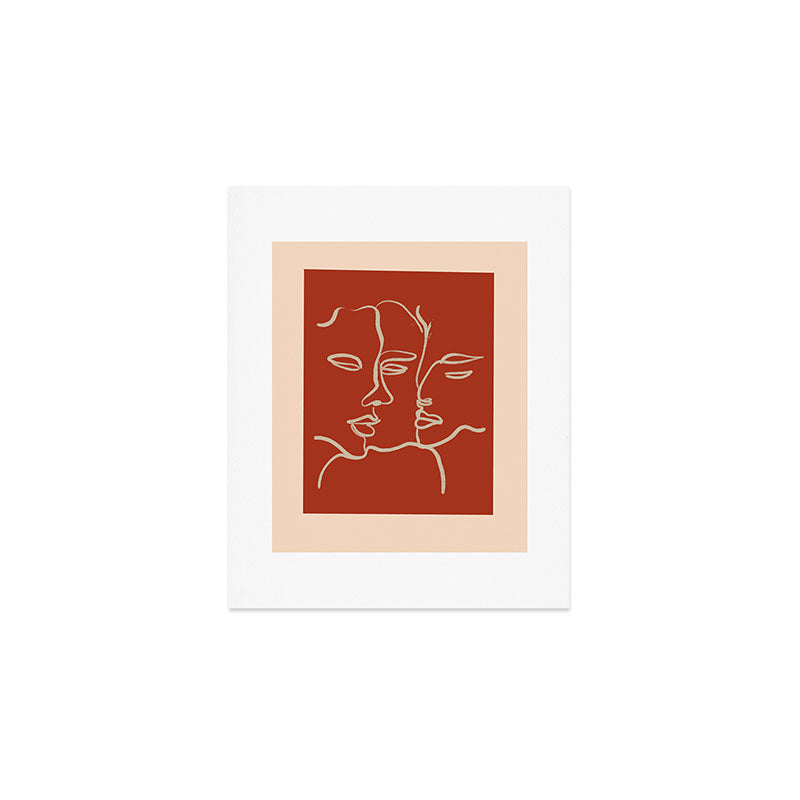 Minimal Abstract Art Three Faces 2 Art Print Gallery Image 1