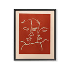 Minimal Abstract Art Three Faces 2 Framed Canvas Print Gallery Image 8