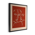 Minimal Abstract Art Three Faces 2 Framed Canvas Print Gallery Image 2