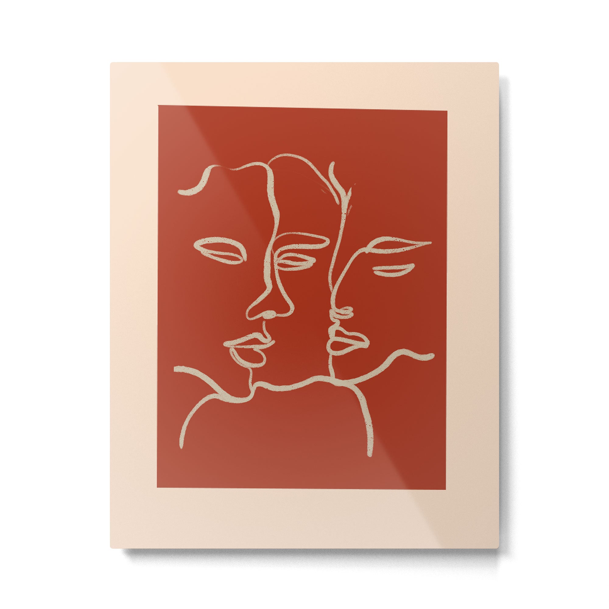 Minimal Abstract Art Three Faces 2 Metal Print Gallery Image 6