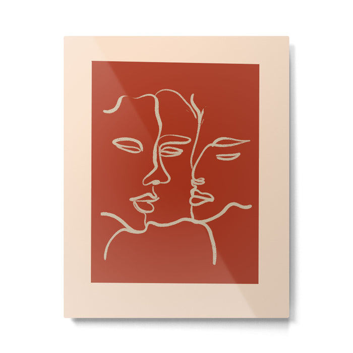 Minimal Abstract Art Three Faces 2 Metal Print Gallery Image 1