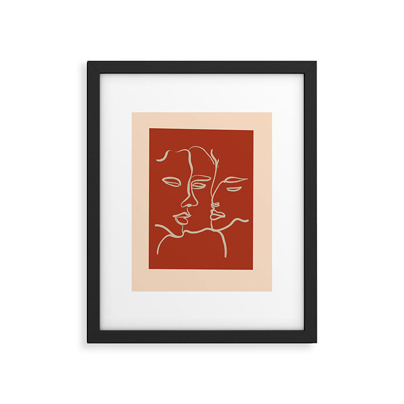 Minimal Abstract Art Three Faces 2 Framed Art Print Gallery Image 6