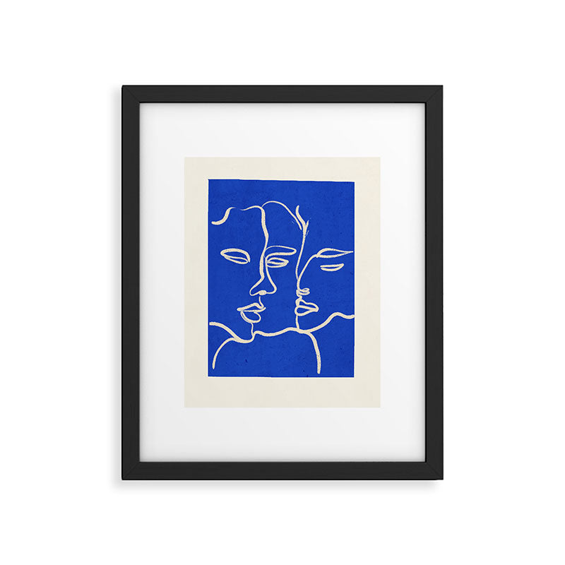 Minimal Abstract Art Three Faces 2 Framed Art Print Gallery Image 5